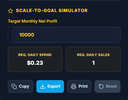 Use the simulator to reverse-engineer your success.