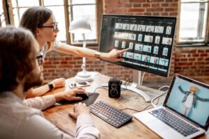 Ecommerce team managing digital assets with DAM software